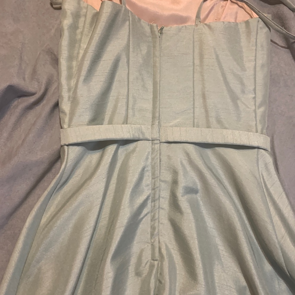 Vintage Celery Green Tea Length Gown Below Knee Siz… Gem